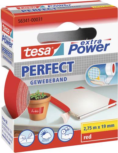 TESA PERFECT 56341-00031-03 Gewebeklebeband tesa® extra Power Rot (L x B) 2.75m x 19mm 1St. von Tesa
