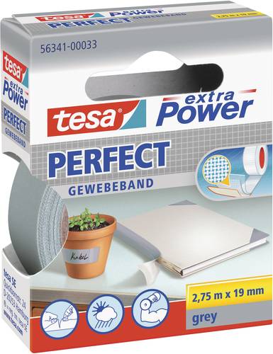 TESA PERFECT 56341-00033-03 Gewebeklebeband tesa® extra Power Grau (L x B) 2.75m x 19mm 1St. von Tesa