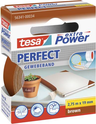 TESA PERFECT 56341-00034-03 Gewebeklebeband tesa® extra Power Braun (L x B) 2.75m x 19mm 1St. von Tesa