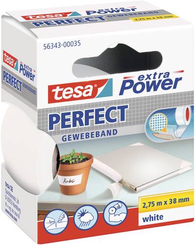 TESA PERFECT 56343-00035-03 Gewebeklebeband tesa® extra Power Weiß (L x B) 2.75m x 38mm 1St. von Tesa