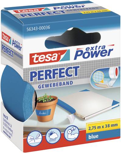 TESA PERFECT 56343-00036-03 Gewebeklebeband tesa® extra Power Blau (L x B) 2.75m x 38mm 1St. von Tesa