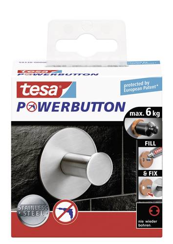 TESA POWERBUTTON Classic Klebehaken (Ø x H) 50mm x 31mm Metall Inhalt: 1St. von Tesa