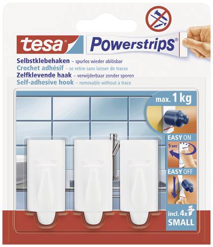TESA POWERSTRIPS® Klebehaken Small Trend Weiß Inhalt: 3St. von Tesa