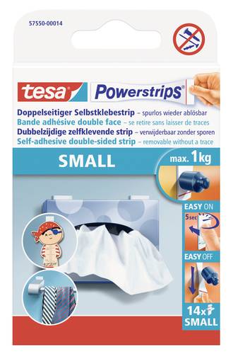 TESA POWERSTRIPS® Small Doppelseitiger Klebestreifen Weiß Inhalt: 14St. von Tesa