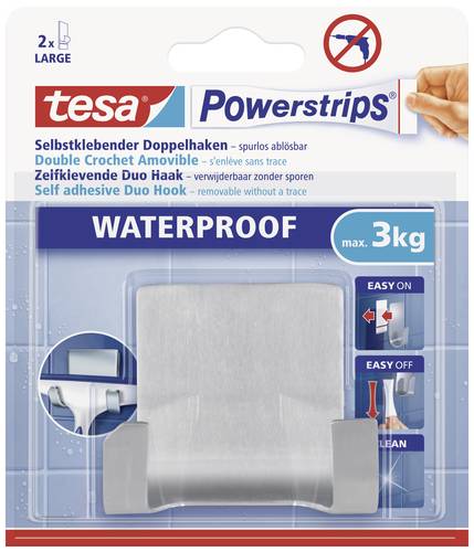 TESA POWERSTRIPS® Waterproof Duohaken Metall Inhalt: 1St. von Tesa
