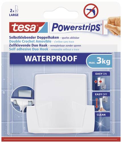 TESA POWERSTRIPS® Waterproof Duohaken Weiß Inhalt: 1St. von Tesa