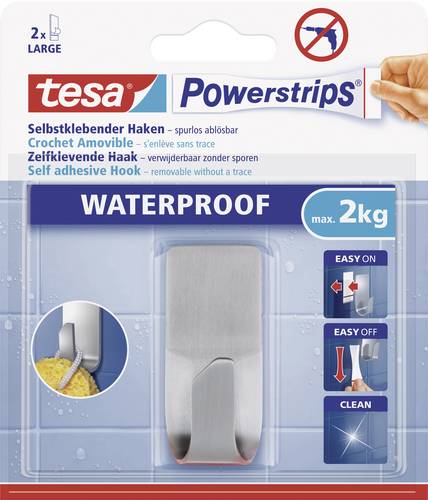 TESA POWERSTRIPS® Waterproof Haken Metall Inhalt: 1St. von Tesa