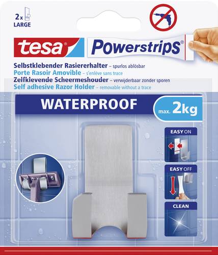 TESA POWERSTRIPS® Waterproof Rasiererhalter Metall Inhalt: 1St. von Tesa