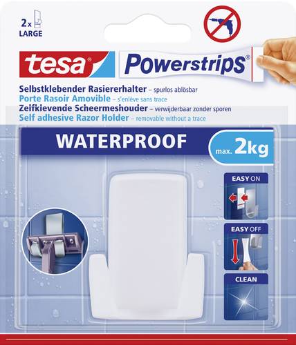 TESA POWERSTRIPS® Waterproof Rasiererhalter Weiß Inhalt: 1St. von Tesa