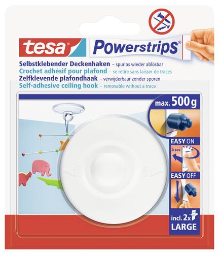 TESA POWERSTRIPS® Zimmerdeckenhaken Weiß Inhalt: 1St. von Tesa