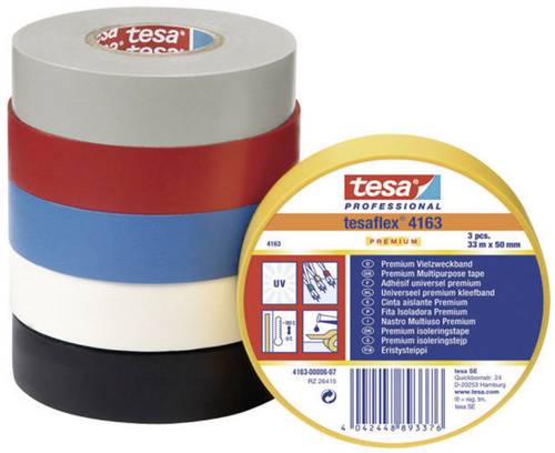 TESA PREMIUM 04163-00003-02 Isolierband tesaflex® 4163 Schwarz (L x B) 33m x 12mm 1St. von Tesa