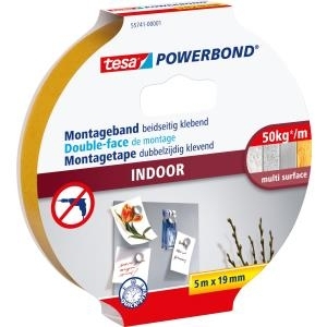 TESA Powerbond INDOOR - Montageband - Weiß - Innenraum - Kunststoff - Holz - Sichtverpackung (55741-00001-00) von Tesa