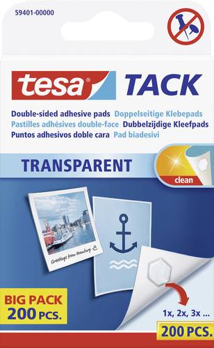 TESA TACK Doppelseitige Klebepads Transparent Inhalt: 200St. von Tesa
