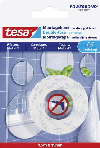TESA TILES 77744-00000-00 Montageband tesa® Powerbond Weiß (L x B) 1.5m x 19mm 1St. von Tesa