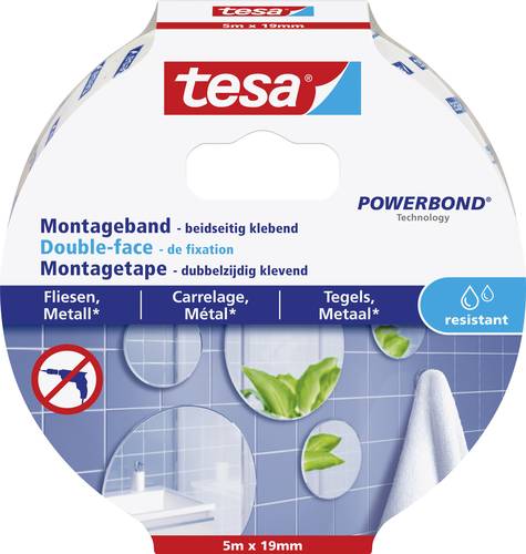TESA TILES 77745-00000-00 Montageband tesa® Powerbond Weiß (L x B) 5m x 19mm 1St. von Tesa