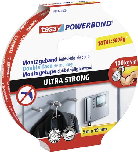 TESA ULTRA STRONG 55792-00001-02 Montageband tesa® Powerbond Weiß (L x B) 5m x 19mm 1St. von Tesa