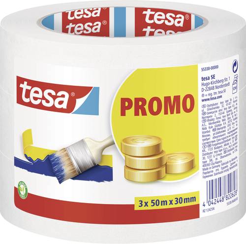 TESA UNIVERSAL 55338-00000-15 Kreppband Beige (L x B) 50m x 30mm 3St. von Tesa