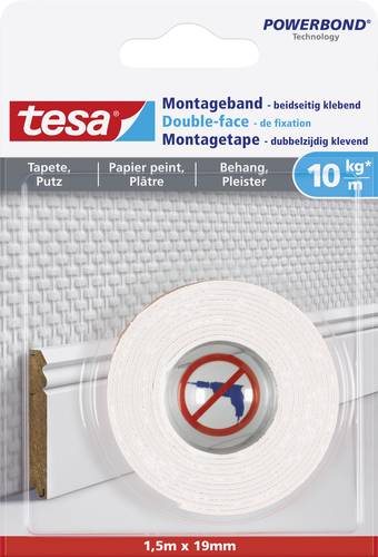 TESA WALLPAPER 77742-00000-00 Montageband tesa® Powerbond Weiß (L x B) 1.5m x 19mm 1St. von Tesa