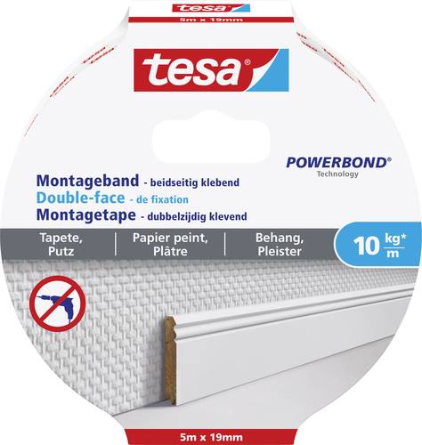 TESA WALLPAPER 77743-00000-00 Montageband tesa® Powerbond Weiß (L x B) 5m x 19mm 1St. von Tesa