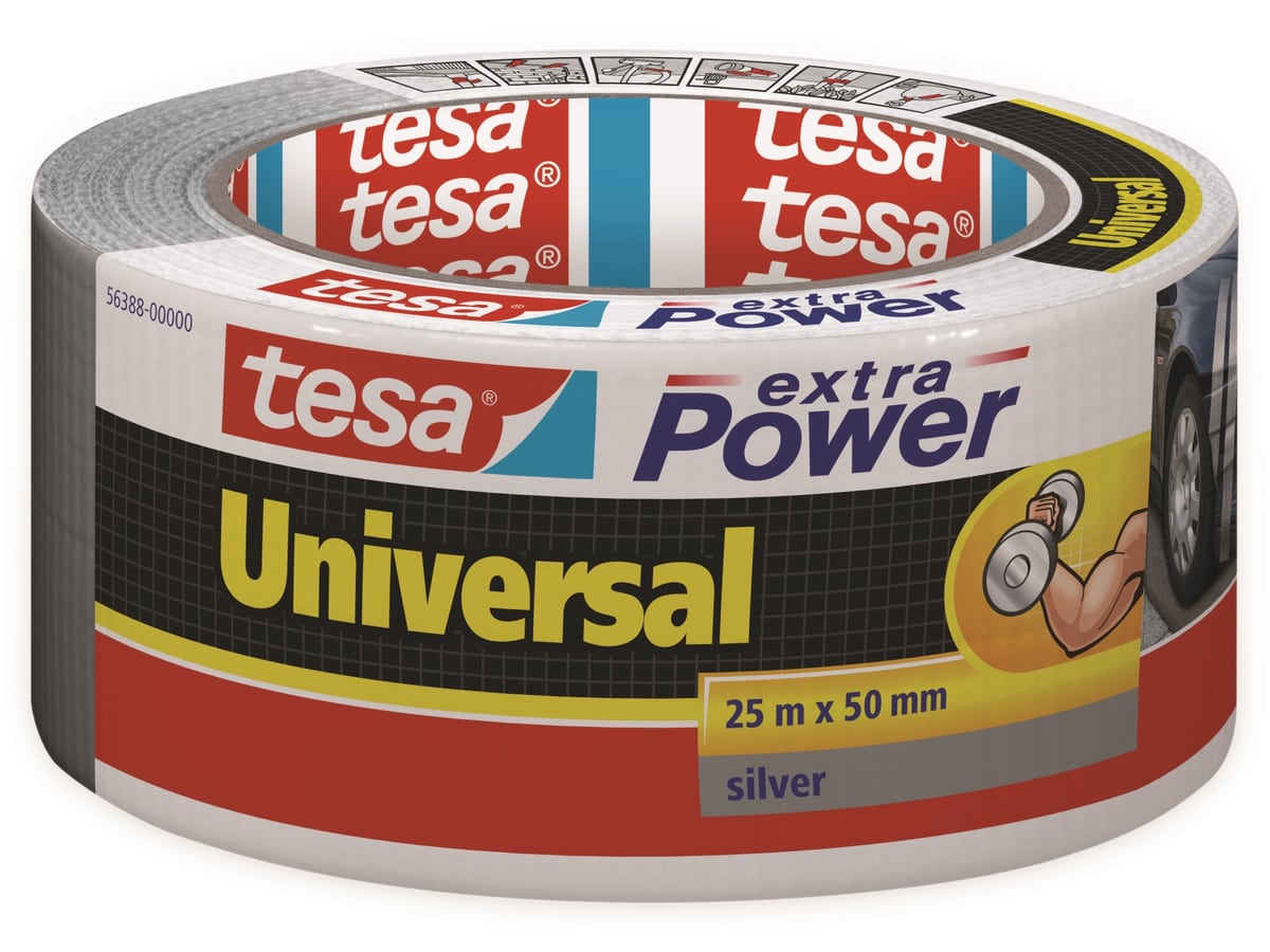 TESA extra Power® Universal, silber, 25m:50mm, 56388-00000-12 von Tesa