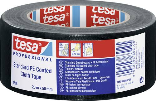 Tesa 04688-00042-00 Reparaturband tesa® Professional Schwarz (L x B) 25m x 50mm 1St. von Tesa