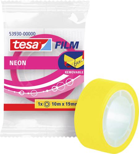 Tesa 53930-00000-00 Klebeband Neongelb, Neonpink (L x B) 10m x 19mm von Tesa