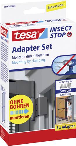 Tesa 55193-03 Adapter Alu Comfort Fliegengitter Adapter-Set Passend für Marke (Tiervertreiber) Tesa von Tesa