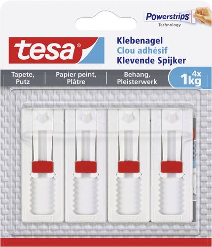 Tesa 77774 Klebenagel verstellbar Weiß Inhalt: 4St. von Tesa