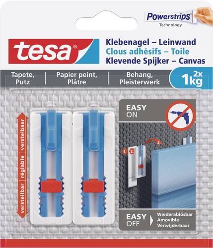 Tesa 77778 Klebenagel-Leinwand Weiß Inhalt: 2St. von Tesa