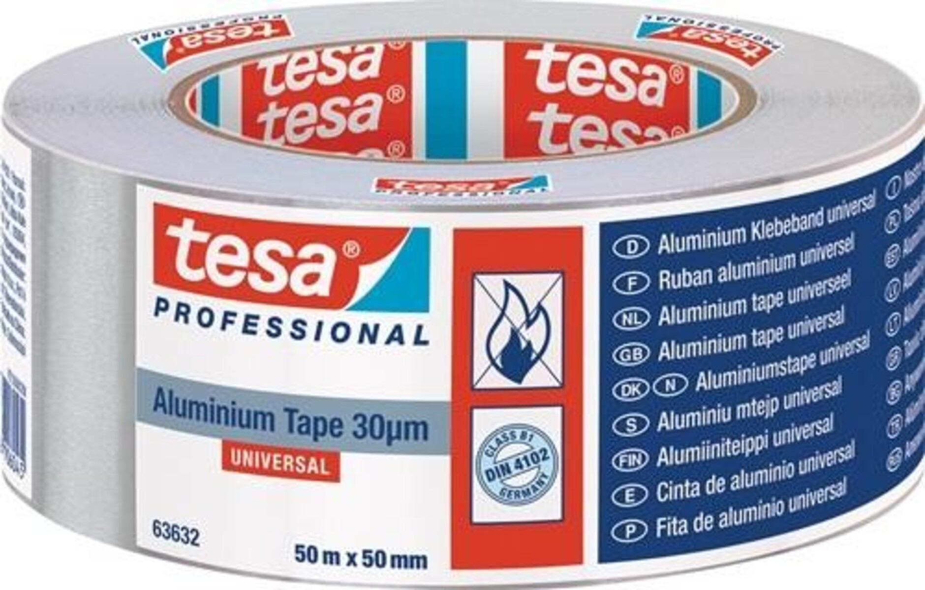 Tesa Aluminiumklebeband Univ.63632 m.Liner L.50m B.50mm Rl. 63632-00002-00 Tesa Aluminiumklebeband Univ.63632 m.Liner L.50m B.50mm Rl. 63632-00002-00 von Tesa