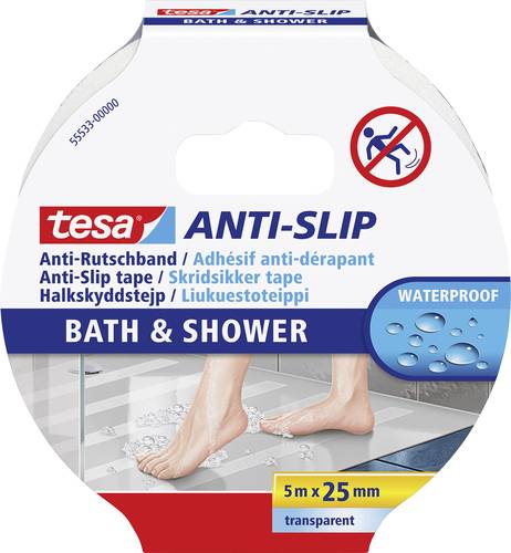 Tesa BATH & SHOWER 55533-00000-11 Anti-Rutschband Transparent (L x B) 5m x 25mm 1St. von Tesa