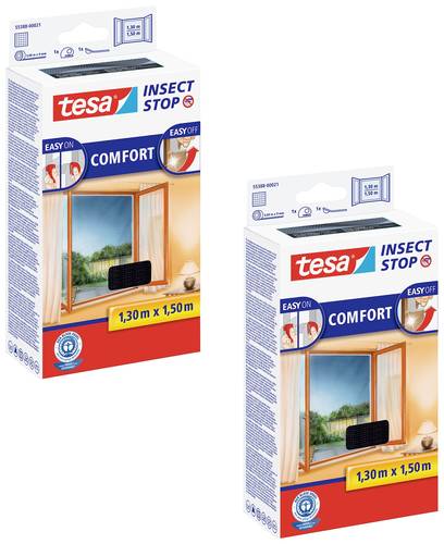 Tesa COMFORT 55388-00500-01 Fliegengitter (B x H) 130cm x 150cm Anthrazit 2St. von Tesa