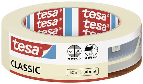 Tesa Classic 52805-00000-03 Malerabdeckband Weiß (L x B) 50m x 30mm 1St. von Tesa