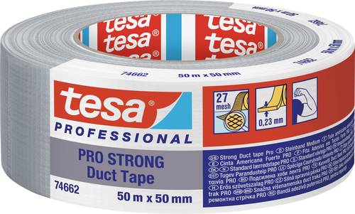 Tesa Duct Tape PRO-STRONG 74662-00003-00 Reparaturband Grau (L x B) 50m x 50mm 1St. von Tesa