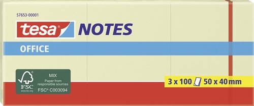 Tesa Haftnotiz 57653-00001-05 50mm x 40mm Gelb 3St. von Tesa