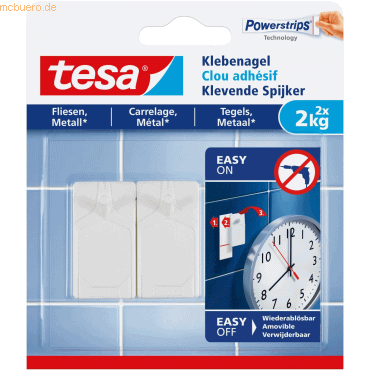 Tesa Klebenagel für Fliesen und Metall (2kg) VE=2 Stück weiß von Tesa