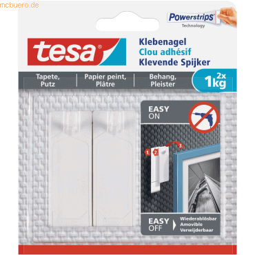 Tesa Klebenagel für Tapeten und Putz (1kg) VE=2 Stück weiß von Tesa