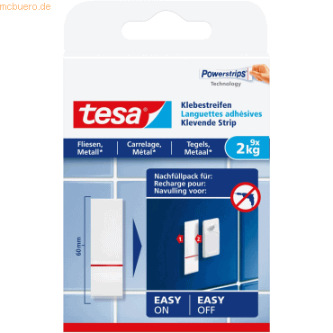 15 x Tesa Klebestreifen -Fliesen & Metall- Haltekraft von 2kg 9 Streif 15 x Tesa Klebestreifen -Fliesen & Metall- Haltekraft von 2kg 9 Streif von Tesa