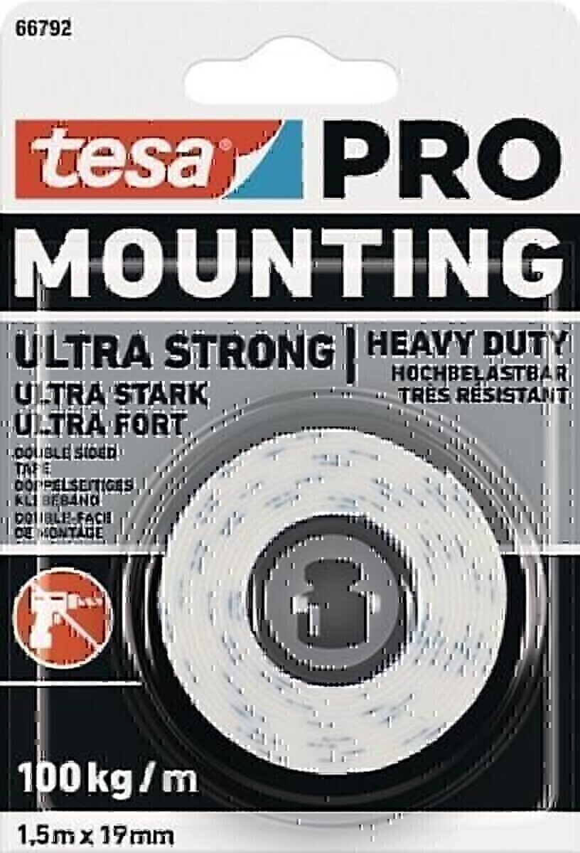 Tesa Montageband Mounting PRO Ultra Strong 66792 weiß L.1,5m B.19mm Tesa Montageband Mounting PRO Ultra Strong 66792 weiß L.1,5m B.19mm von Tesa