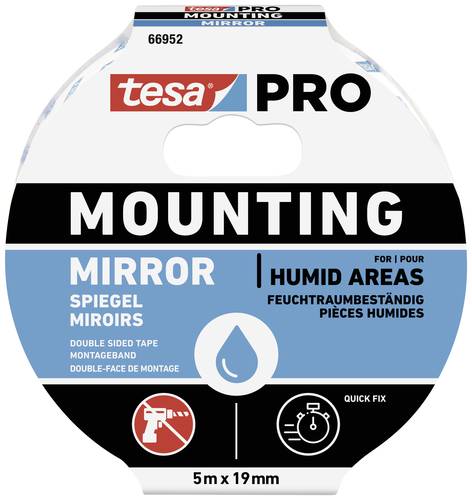 Tesa Mounting PRO Spiegel 66952-00001-00 Montageband Weiß (L x B) 5m x 19mm 1St. von Tesa