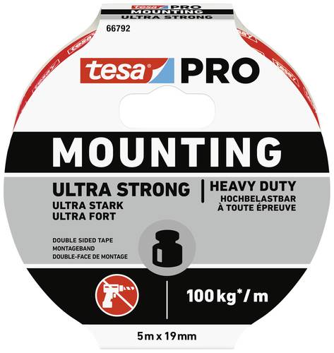 Tesa Mounting PRO Ultra Strong 66792-00001-00 Montageband Weiß (L x B) 5m x 19mm 1St. von Tesa