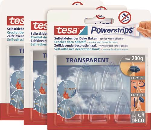 Tesa POWERSTRIPS® Klebehaken Small Transparent Inhalt: 15St. von Tesa