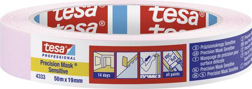 Tesa PRECISION SENSITIVE 04333-00017-02 Kreppband Präzisionskrepp® Hellrosa (L x B) 50m x 19mm 1St. von Tesa