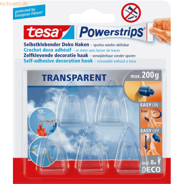 10 x Tesa Powerstrips Deco Haken transparent VE=5 Stück 10 x Tesa Powerstrips Deco Haken transparent VE=5 Stück von Tesa