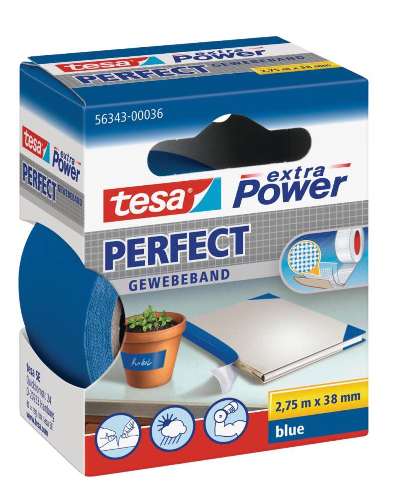 tesa Gewebebänder 38 mm x 2.75 m blau tesa Gewebebänder 38 mm x 2.75 m blau von Tesa