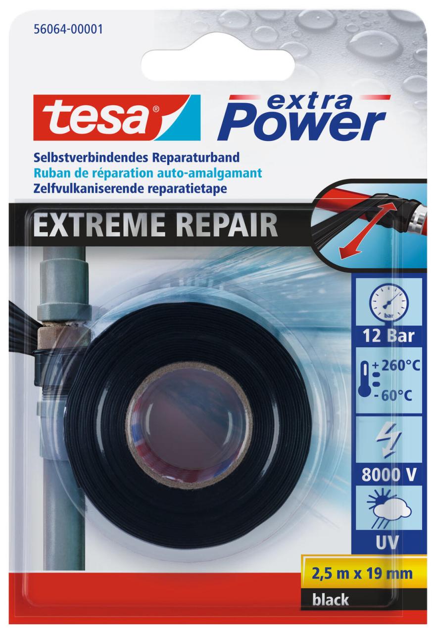 tesa Gewebebänder Extreme Repair 19 mm x 2.5 m schwarz von Tesa