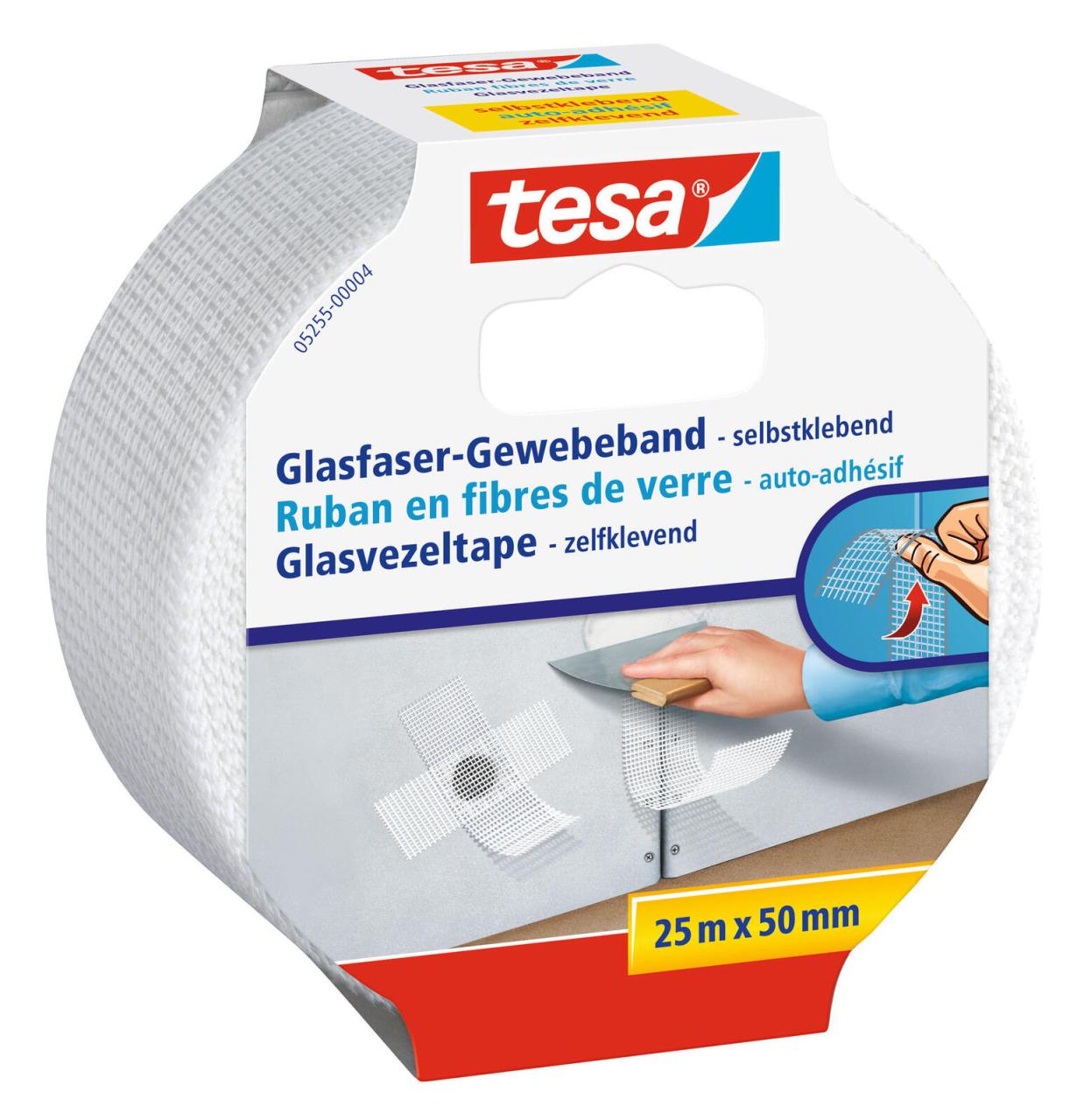 tesa Gewebebänder Glasfaser 50 mm x 25 m weiß von Tesa