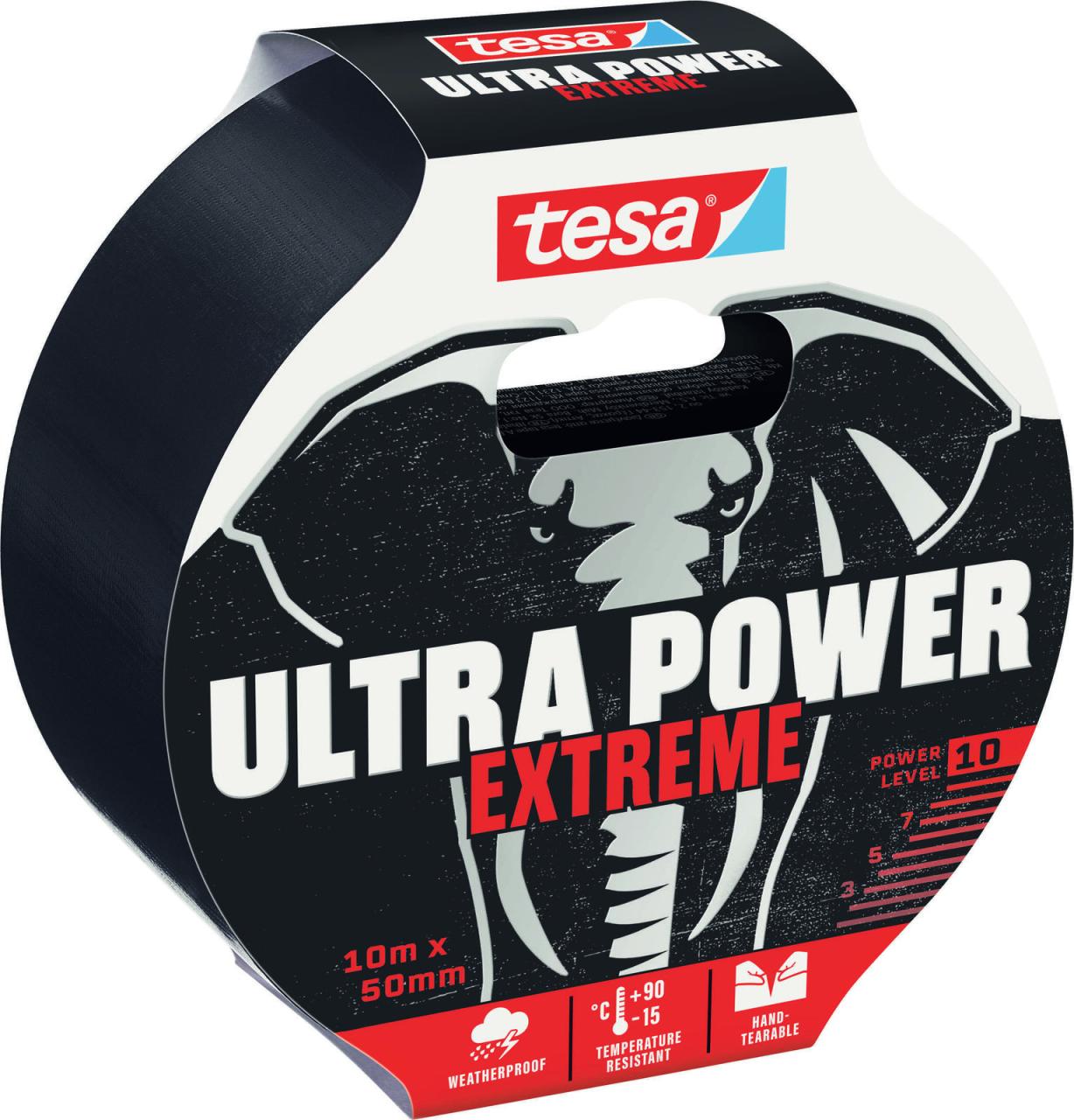 tesa Gewebebänder Montageband 50 mm x 10 m schwarz von Tesa