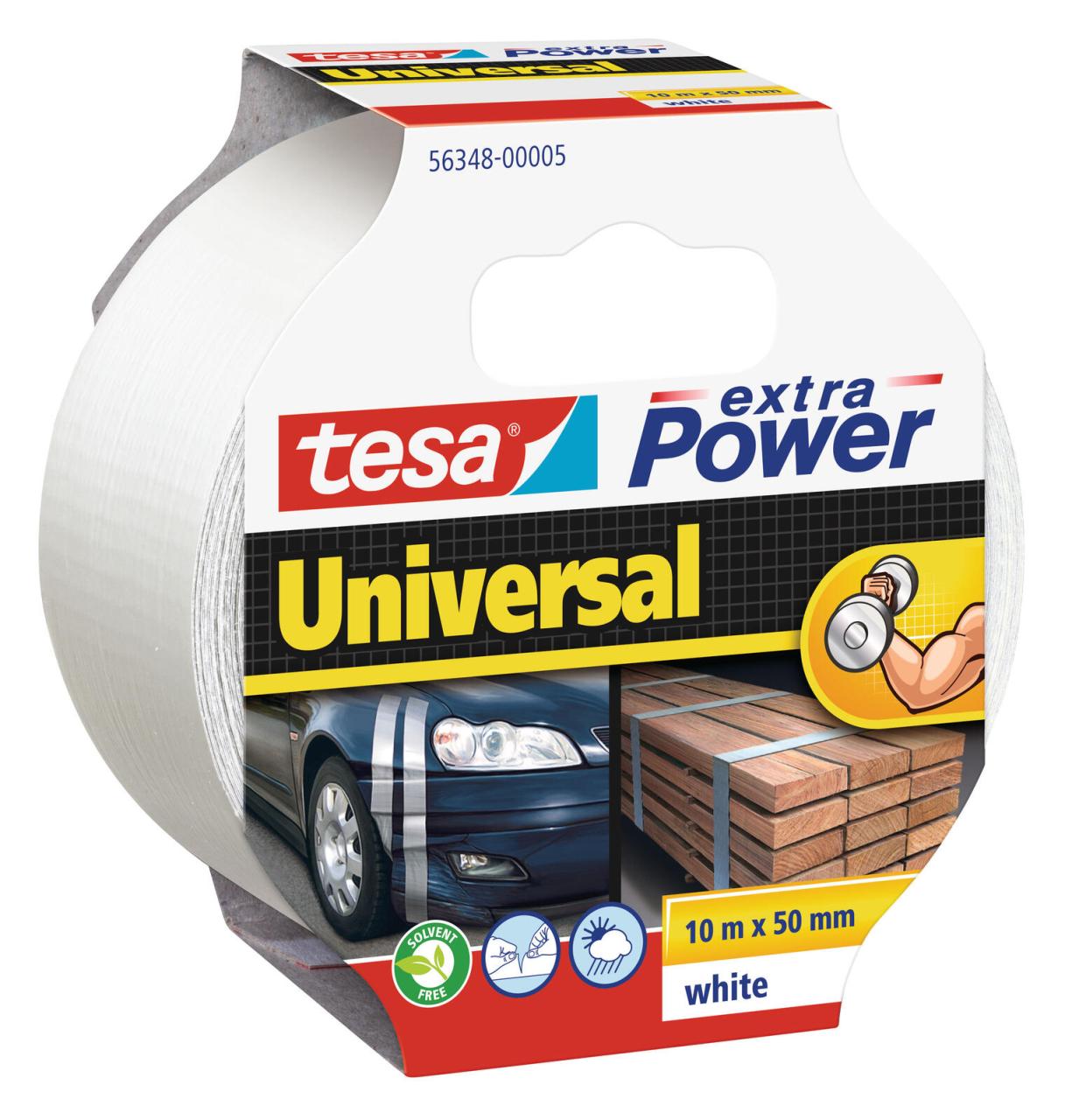 tesa Gewebebänder Universal 50 mm x 10 m weiß von Tesa
