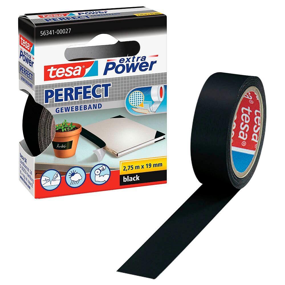 tesa Gewebebänder extra Power Perfect 19 mm x 2.75 m schwarz von Tesa